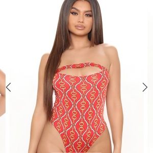 Fashion Nova Elevate Ur Vision Cutout Bodysuit Red